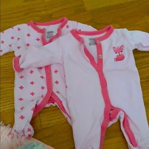 Set of super cute preemie girl footies